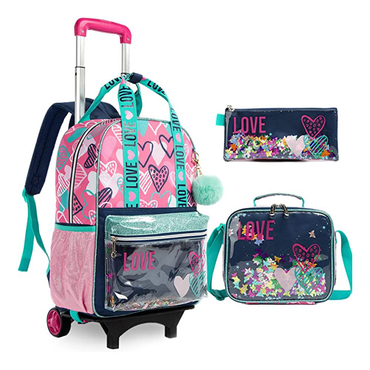 မိန်းကလေးများအတွက် 1Trolley Bag Set 3 ခု